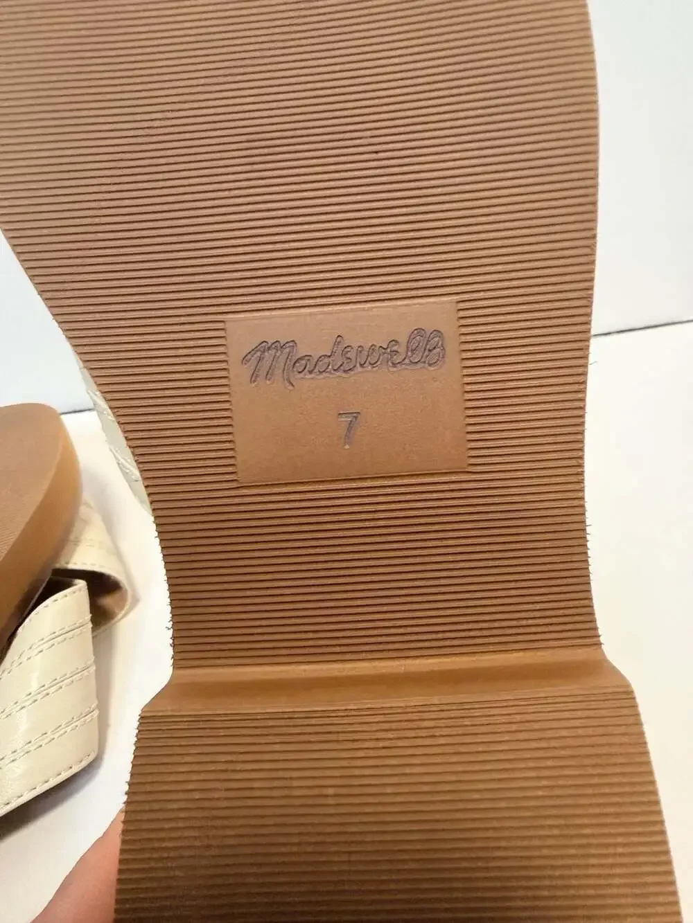 Madewell The Alina Platform Sandal Size 7 Sand Leather